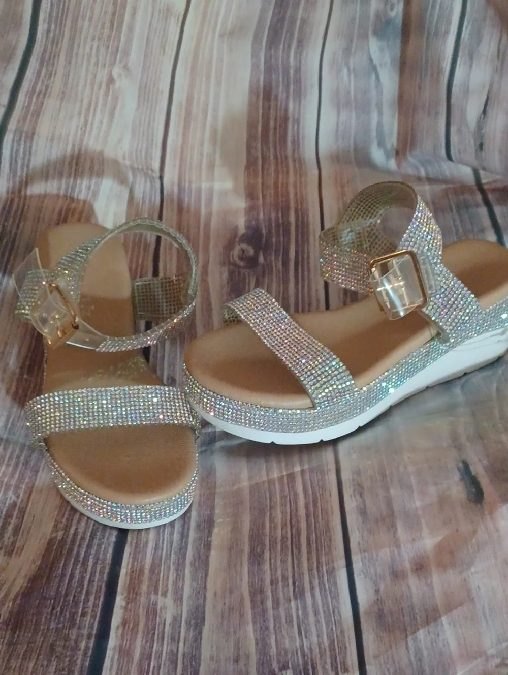 Link Bling Buckle Sandals Little Girl Sz 12